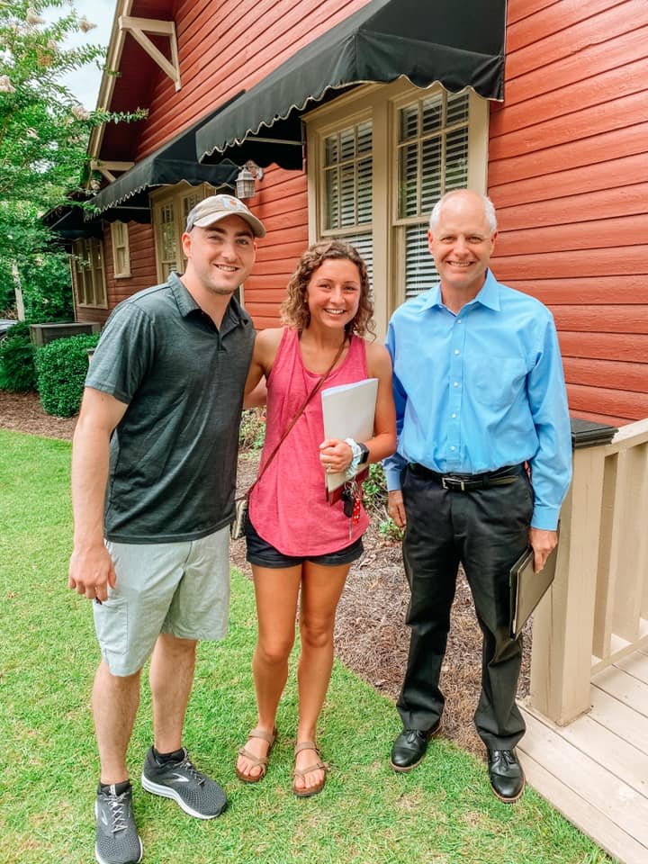 Keith Queen on-site with homebuyers